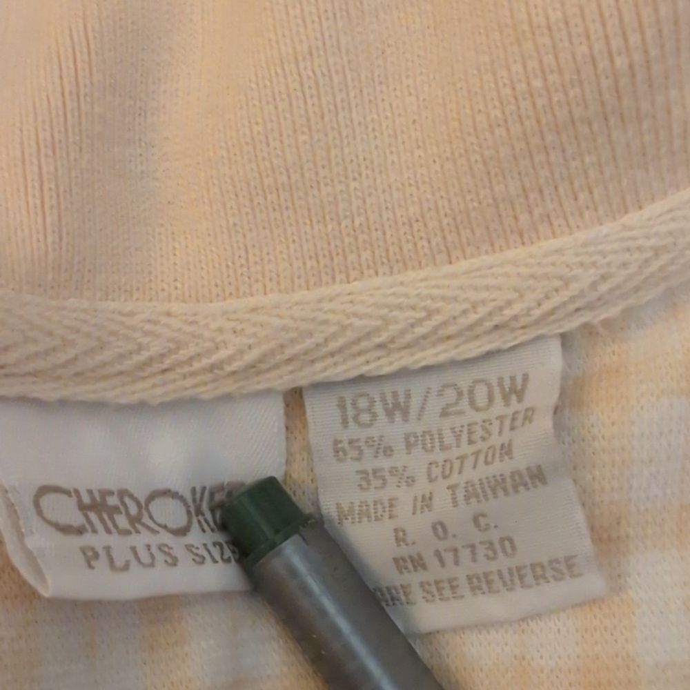 Cherokee Plus Vintage 90s yellow thermal knit top cottage core‎ size 18/20W - Picture 2 of 7